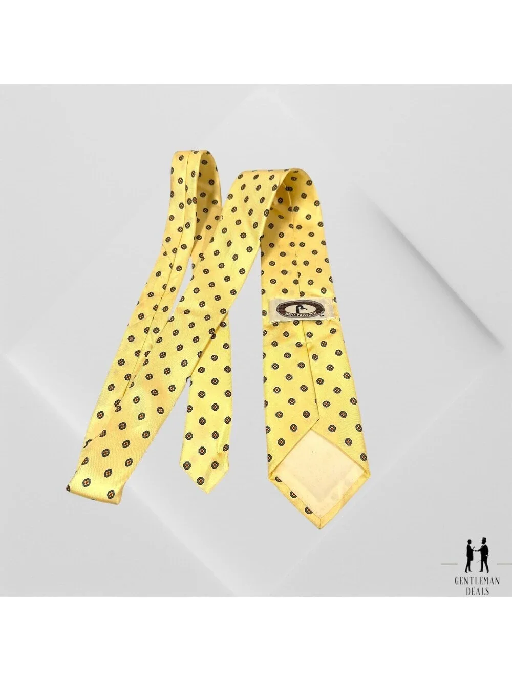 Bert Pulitzer Men's Neck Tie Yellow  Geometric Business USA Classic 55” X 3”